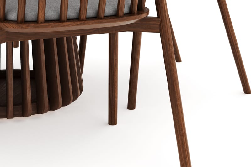 Peyra Spisegruppe - Rundt spisebord 120 cm med 4 Noira spisestoler brun - Valnøtt - Møbler - Bord - Spisegrupper