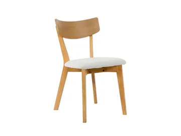 Peyra uttrekkbar rund spisegruppe 120–220 cm i eik med 4 Amelia spisestoler med pute - Eik/beige - Møbler - Bord - Spisegrupper