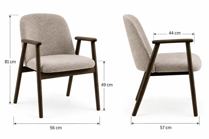 Peyra uttrekkbart rundt bord på 120–220 cm i røkt eik med 4 Reciclar spisestoler - Røkt eik - Møbler - Bord - Spisegrupper