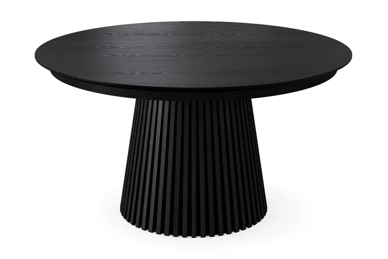 Peyra Uttrekkbart Rundt Spisebord 140–240 cm Finér, Svart