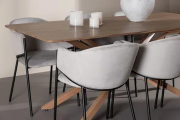 Piazza spisebord 180x90 cm med 6 Evelina armstoler - Møbler - Bord - Spisegrupper