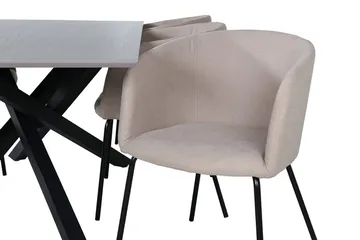 Piazza spisebord 190 cm med 6 Berit armstoler med armlener - Møbler - Bord - Spisegrupper