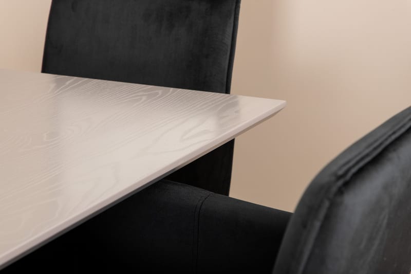 Piazza Spisegruppe 180 cm Rektangulær med 6 Petra Stoler - Sort - Møbler - Bord - Spisegrupper