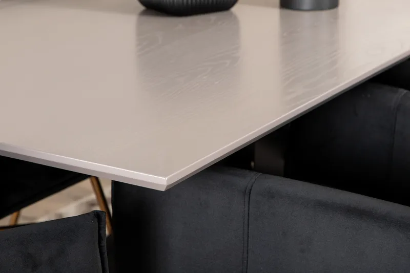 Piazza Spisegruppe 180 cm Rektangulær med 6 Petra Stoler - Sort - Møbler - Bord - Spisegrupper