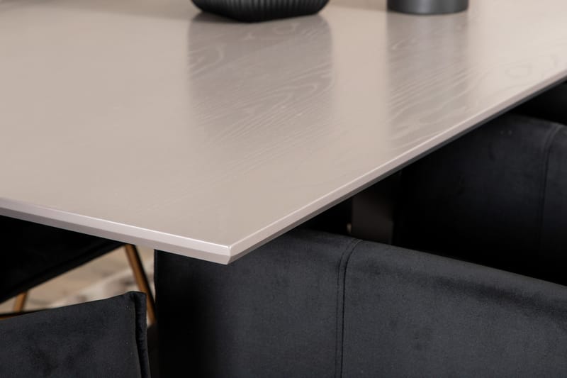 Piazza Spisegruppe 180 cm Rektangulær med 6 Petra Stoler - Sort - Møbler - Bord - Spisegrupper