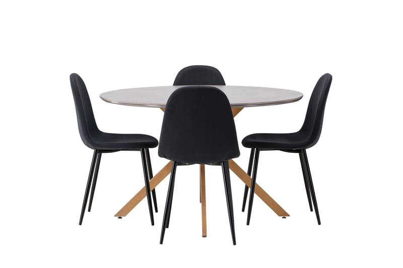 Piazza Spisegruppe + 4 stoler Rektangulær, Grå