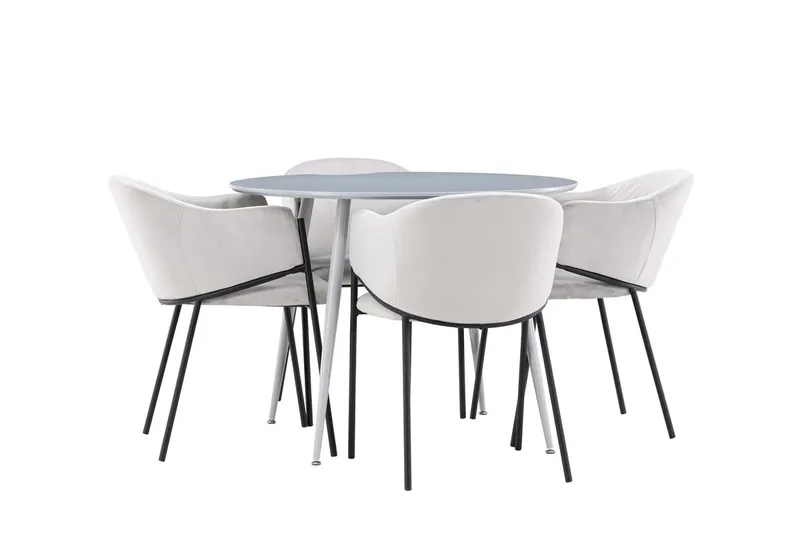 Plaza Spisebord 100 cm med 4 Evelina Armstoler - Møbler - Bord - Spisegrupper