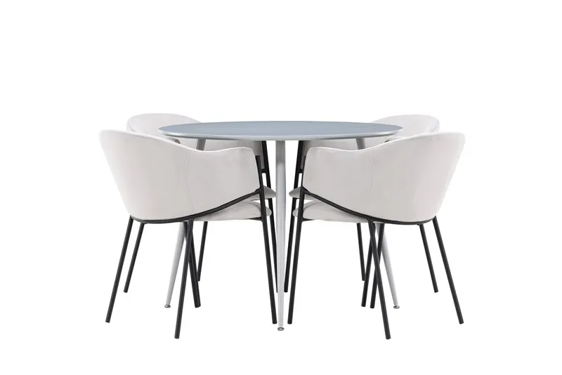Plaza Spisebord 100 cm med 4 Evelina Armstoler - Møbler - Bord - Spisegrupper