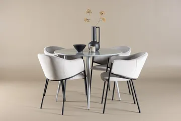 Plaza Spisebord 100 cm med 4 Evelina Armstoler - Møbler - Bord - Spisegrupper