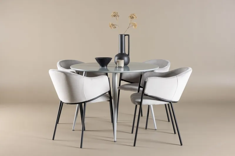 Plaza Spisebord 100 cm med 4 Evelina Armstoler