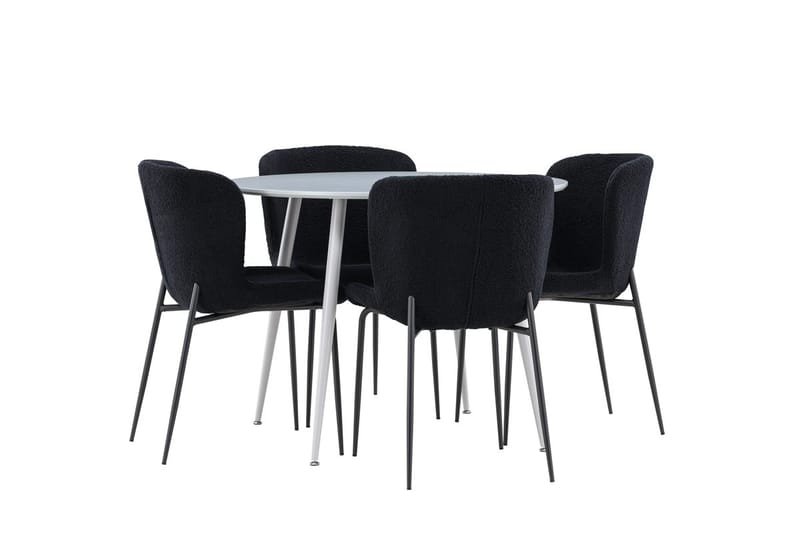 Plaza Spisebord 100 cm med 4 Modesto Spisestoler - Møbler - Bord - Spisegrupper