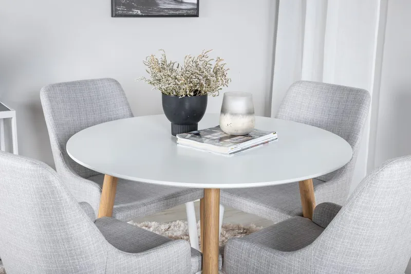 Plaza spisebord 100 cm med 4 Plaza spisestoler - Møbler - Bord - Spisegrupper