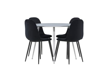 Plaza spisebord 100 cm med 4 Polar kjøkkenstoler - Møbler - Bord - Spisegrupper