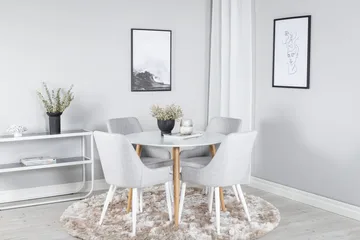 Plaza spisebord 100 cm med 4 Plaza spisestoler - Møbler - Bord - Spisegrupper