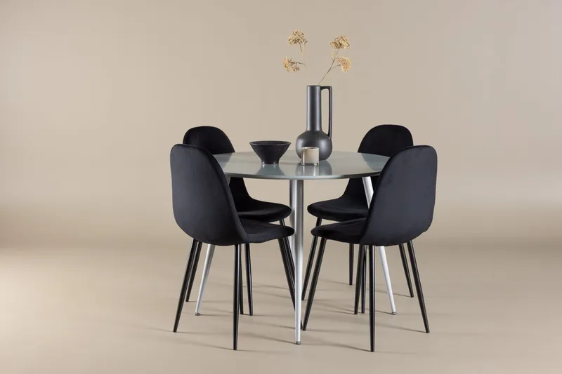 Plaza spisebord 100 cm med 4 Polar kjøkkenstoler