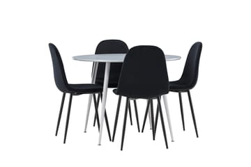 Plaza spisebord 100 cm med 4 Polar kjøkkenstoler - Møbler - Bord - Spisegrupper