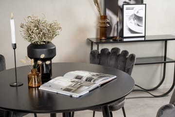 Plaza spisebord 100x100 cm med 4 Limhamn armstoler i fløyel - Møbler - Bord - Spisegrupper