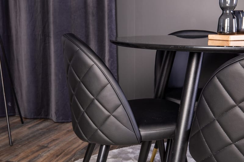 Plaza spisebord 100x100 cm med 4 Velvet Deluxe spisestoler - Møbler - Bord - Spisegrupper
