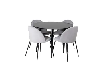 Plaza Spisebord 100x100 cm med 4 Wrinkles Spisestoler - Møbler - Bord - Spisegrupper