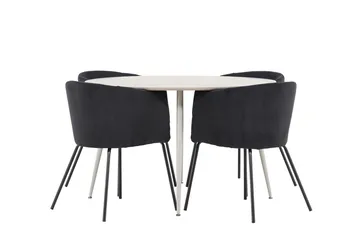 Plaza spisebord 120 cm med 4 Berit armstoler - Møbler - Bord - Spisegrupper