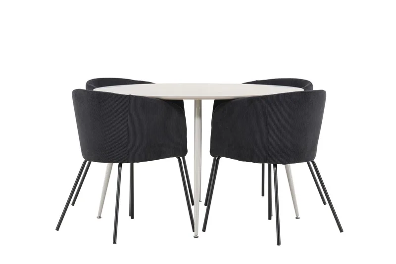 Plaza spisebord 120 cm med 4 Berit armstoler - Møbler - Bord - Spisegrupper