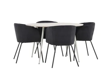Plaza spisebord 120 cm med 4 Berit armstoler - Møbler - Bord - Spisegrupper