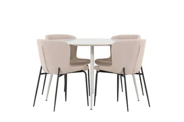 Plaza spisebord 120 cm med 4 Modesto spisestoler - Møbler - Bord - Spisegrupper