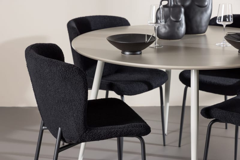 Plaza spisebord 120 cm med 4 Modesto spisestoler