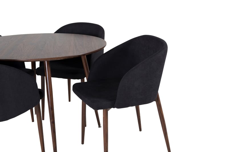 Plaza Spisegruppe 100 cm Rund med 4 Arch Stoler - Sort - Møbler - Bord - Spisegrupper