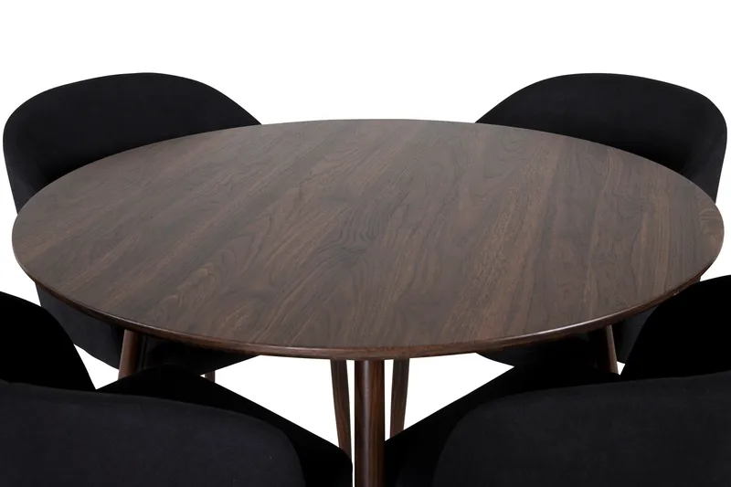 Plaza Spisegruppe 100 cm Rund med 4 Arch Stoler - Sort - Møbler - Bord - Spisegrupper