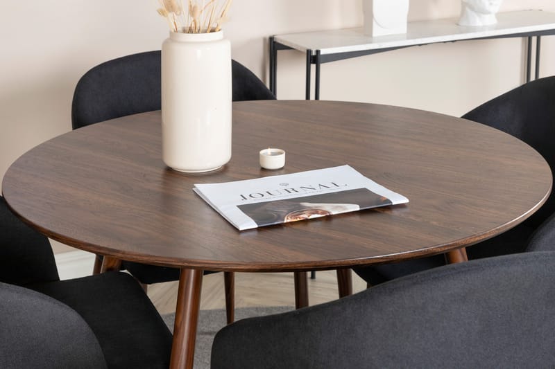 Plaza Spisegruppe 100 cm Rund med 4 Arch Stoler - Sort - Møbler - Bord - Spisegrupper