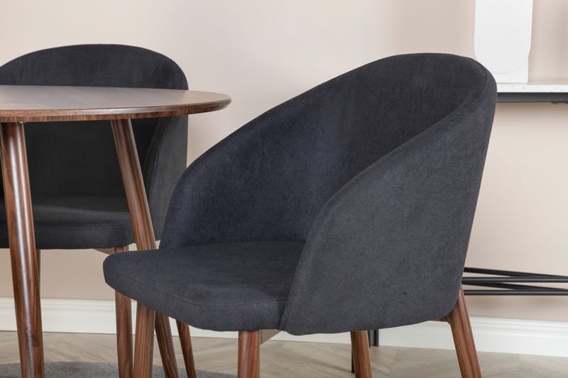 Plaza Spisegruppe 100 cm Rund med 4 Arch Stoler - Sort - Møbler - Bord - Spisegrupper