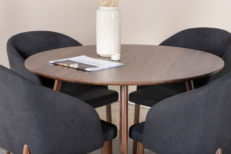 Plaza Spisegruppe 100 cm Rund med 4 Arch Stoler - Sort - Møbler - Bord - Spisegrupper