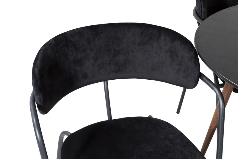 Plaza Spisegruppe 100 cm Rund med 4 Arrow-stoler, Sort