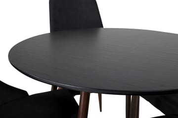 Plaza Spisegruppe 100 cm Rund med 4 Leone-stoler - Sort - Møbler - Bord - Spisegrupper