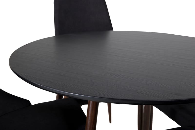 Plaza Spisegruppe 100 cm Rund med 4 Leone-stoler - Sort - Møbler - Bord - Spisegrupper