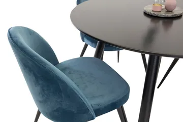 Plaza spisegruppe 100 cm rund med 4 Velvet-stoler - Møbler - Bord - Spisegrupper