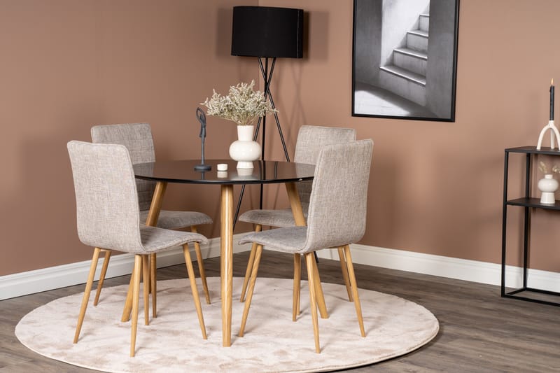 Plaza Spisegruppe 100 cm Rund med 4 Windu Lyx Stoler - Lys grå - Møbler - Bord - Spisegrupper