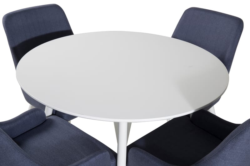 Plaza Spisegruppe 100 cm Rund med 4 Plaza Stoler - Blå - Møbler - Bord - Spisegrupper