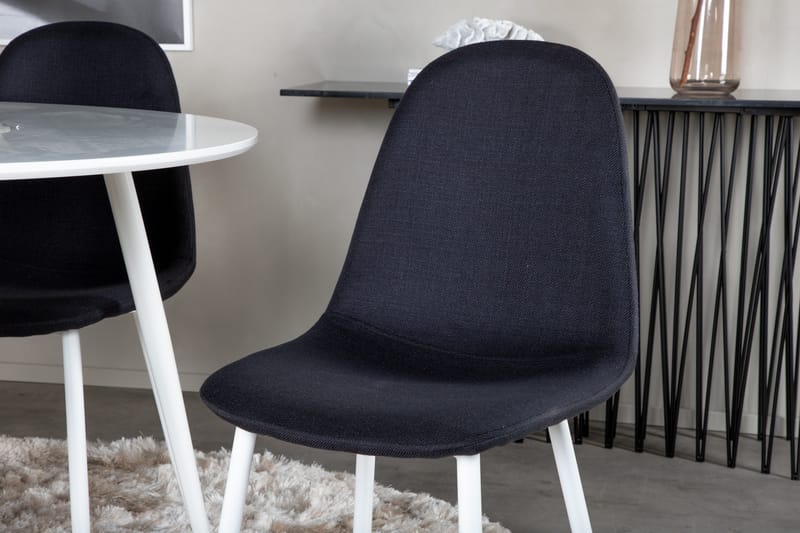 Plaza Spisegruppe 100 cm Rund med 4 Polar Stoler - Sort - Møbler - Bord - Spisegrupper