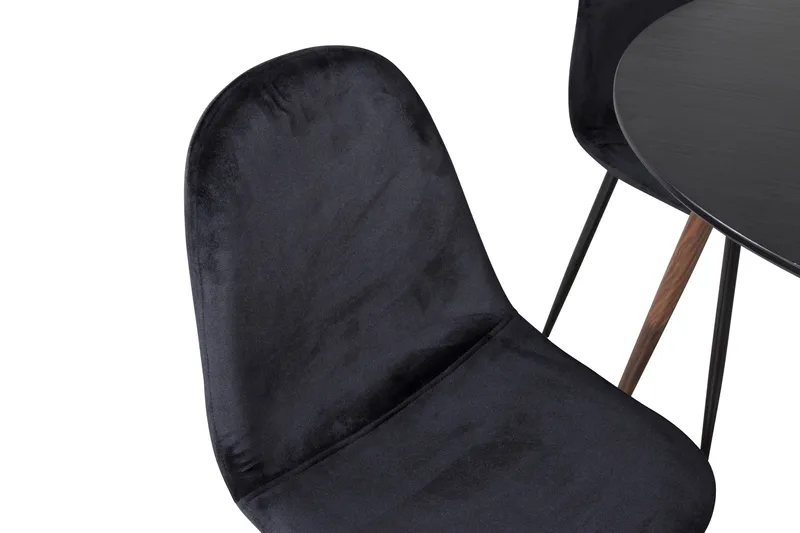 Plaza Spisegruppe 100 cm Rund med 4 Polar Stoler, Sort