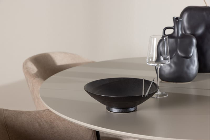 Plaza Spisegruppe 120 cm Rund med 4 Evelina stoler - Beige/Beige - Møbler - Bord - Spisegrupper
