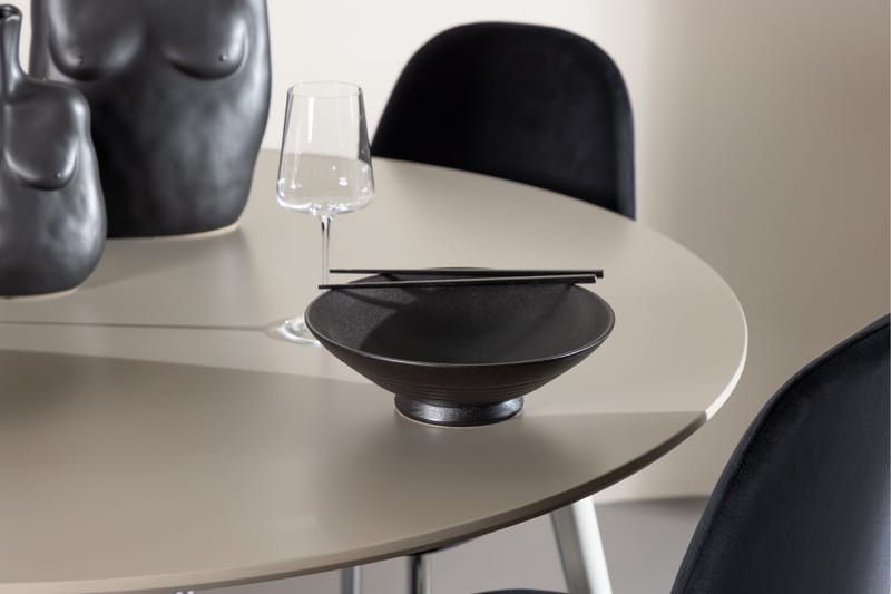 Plaza Spisegruppe 120 cm Rund med 4 Polar stoler - Beige/Sort - Møbler - Bord - Spisegrupper