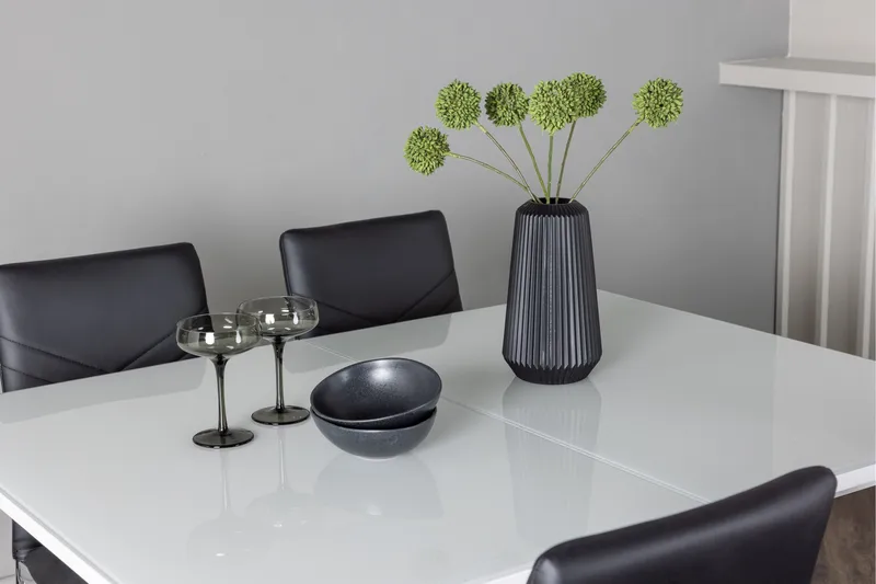 Pluto Spisegruppe 120 cm Rektangulær med 4 Lily Stoler - Sort - Møbler - Bord - Spisegrupper