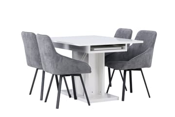 Pluto Spisegruppe 120 cm Rektangulær med 4 Rosie Stoler - Grå - Møbler - Bord - Spisegrupper