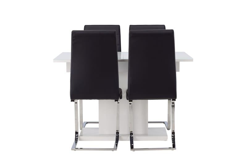 Pluto Spisegruppe 120 cm Rektangulær med 4 Tempo Stoler, Sort