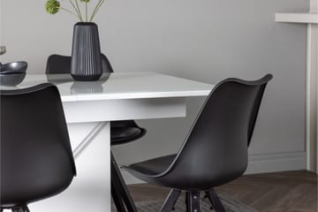 Pluto Spisegruppe 120 cm Rektangulær med 4 Zeno Stoler - Sort - Møbler - Bord - Spisegrupper