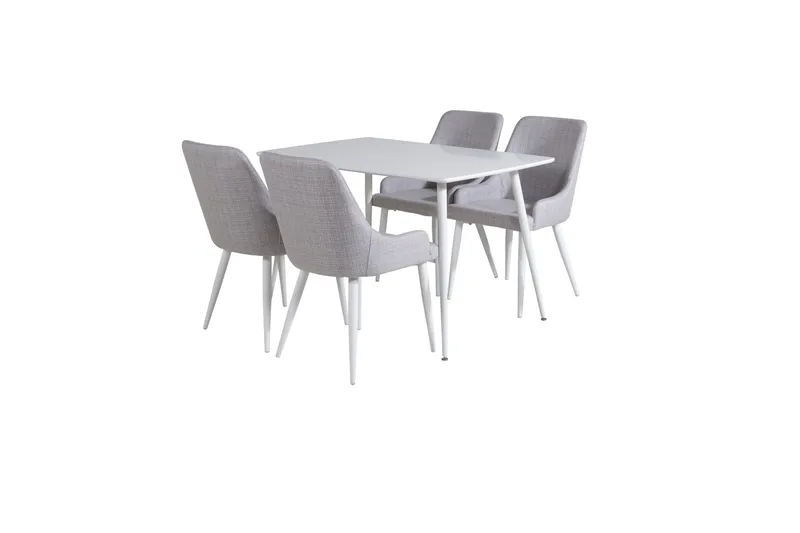 Polar Spisegruppe 120 cm Rektangulær med 4 Plaza-stoler - Grå - Møbler - Bord - Spisegrupper