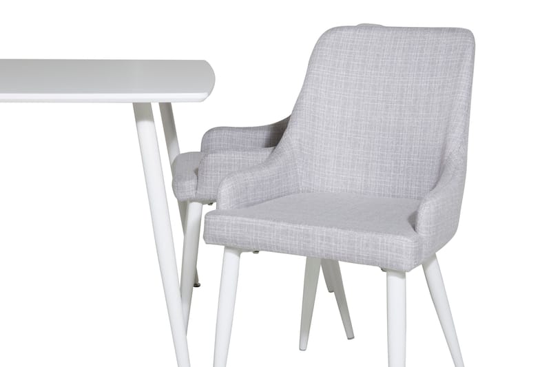 Polar Spisegruppe 120 cm Rektangulær med 4 Plaza-stoler - Grå - Møbler - Bord - Spisegrupper