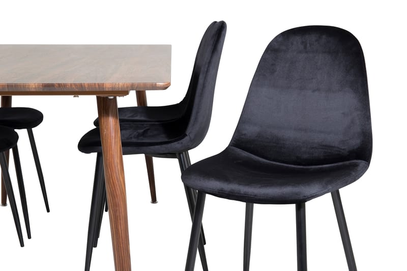Polar Spisegruppe 180 cm Rektangulær med 6 Polar Stoler - Sort - Møbler - Bord - Spisegrupper